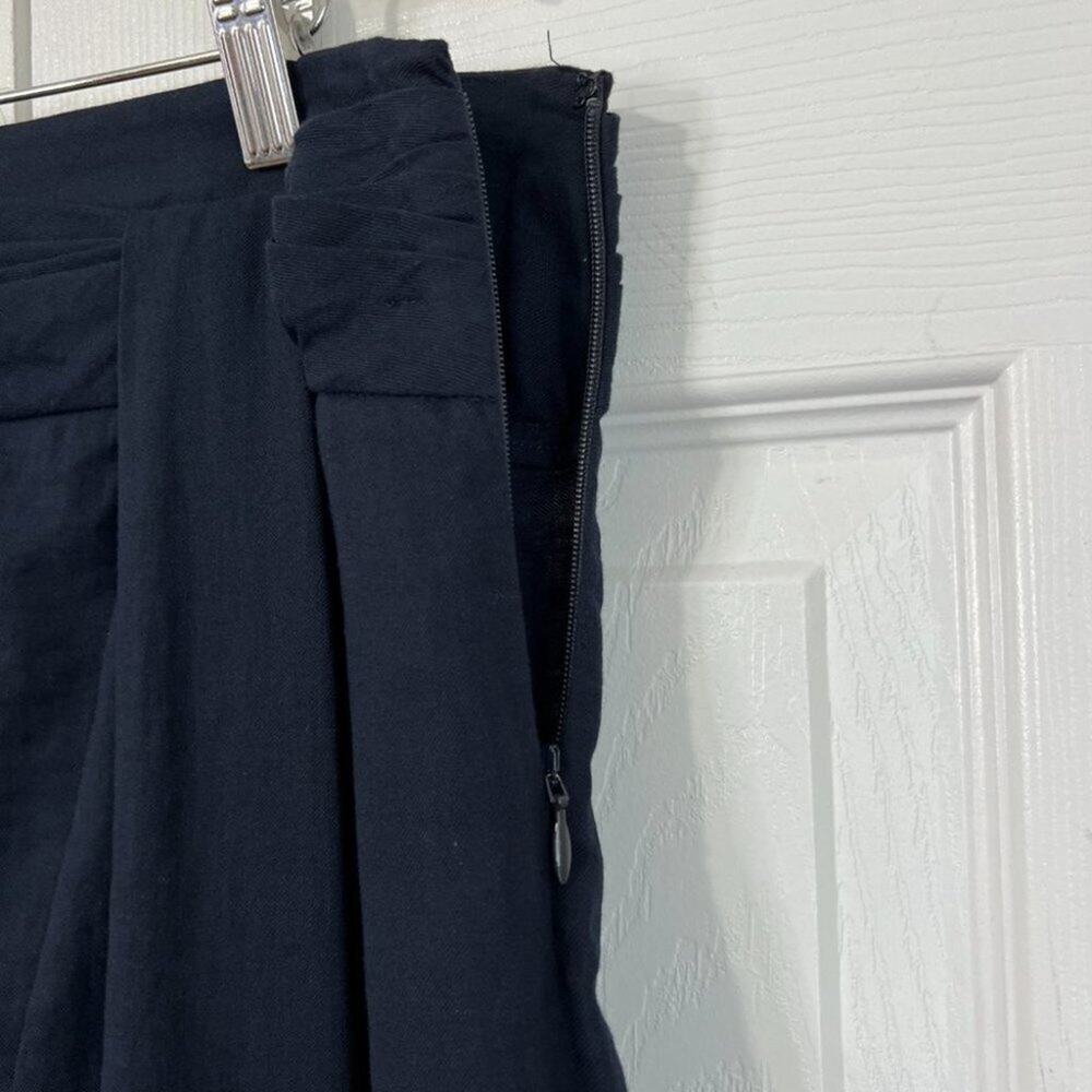Vince Twist-Front A-Line Midi Cotton Skirt Blue Sz 4 - Picture 7 of 12